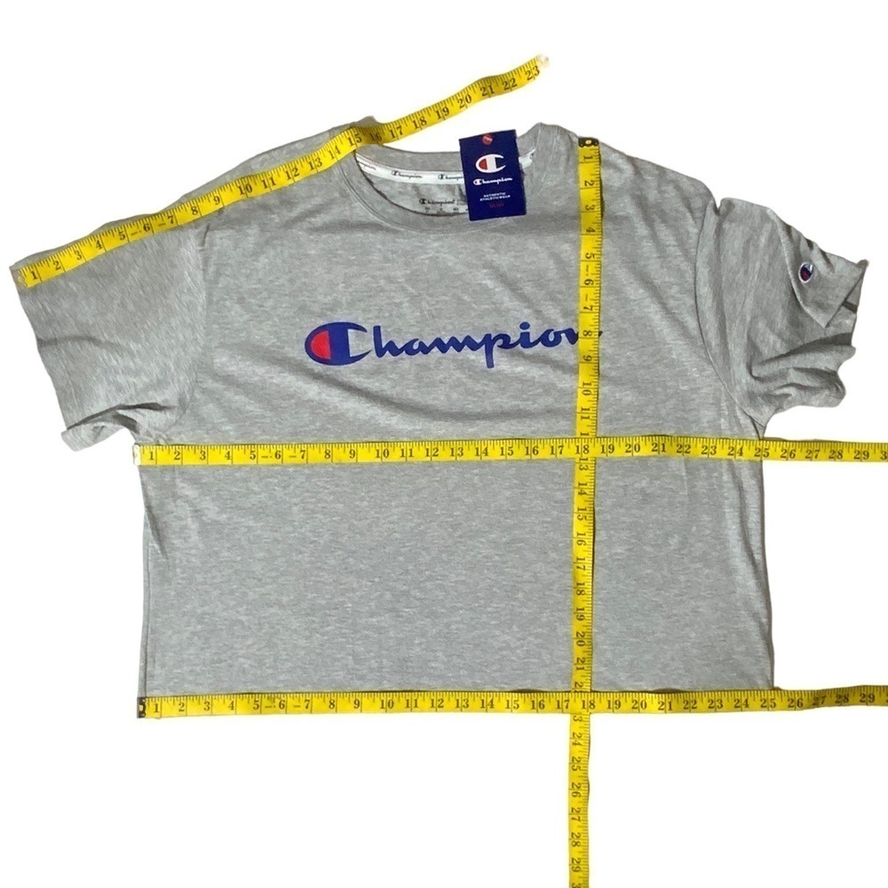 Champion Tee Shirt Graphic Logo Short Sleeve Crew Neck Boxy Grey Women’s Plus 2X - Picture 4 of 16